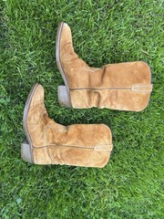 Vtg 1978 Wolverine Durashock Cowboy Boots Wheat Suede Vibram Soles Men’s 9 2E