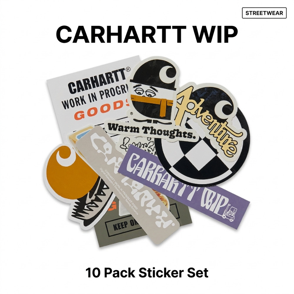 Carhartt WIP Sticker Bag 10 Pack Screen Printed Plastic Decals Streetwear Brand