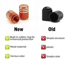 SINGARO American Flag Valve Stem Cap, 12PCS Aluminum Alloy Rubber Sealed Orange
