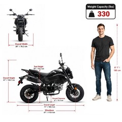 X-PRO 125cc Vader Motorcycle Street Bike with Manual Transmission Electric Start
