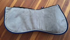 Ogilvy Memory Foam Half Pad – Grey w/ Navy & White Trim – EUC