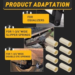 722106 Nylon Trailer Leaf Spring Bushings 9/16″ I.D. x 1-3/4″ Universal Fit, …