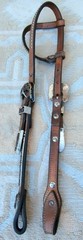 Beautiful Cowperson Tack Studded Silver Brass Copper Red Stones Horse Headstall