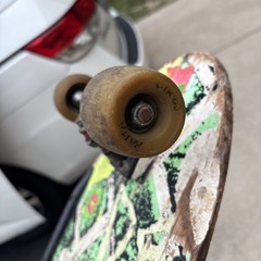 Vintage Sure-Grip International 80’s Skateboard Deck Kilroy Was Here Rasta Wheel