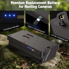 2 Pack Reveal Battery Pack for Tactacam Trail Camera, Rechargeable Lipo Lithium