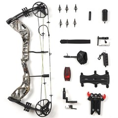 Compound Bow RH 30-70 lbs 75% Let-off+Carbon Arrows Set Adult Hunting Shooting