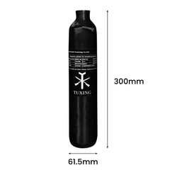 TUXING 4500psi PCP Air Tank,0.5L Carbon Fiber HPA Tank with Dual Gauge Regulator