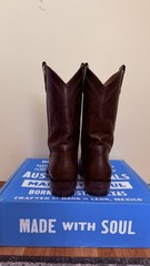 Alvies The Lamar Men’s Brown Leather Western Cowboy Boots US Size 12D