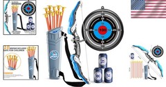 Suction Cup Arrow Archery Set for Kids – LED Light, Quiver & Targets Included