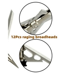 12PCS silver Rear Deploying Broadhead Expandable 2 Blade 2″ Cut 100gr Arrow Tips
