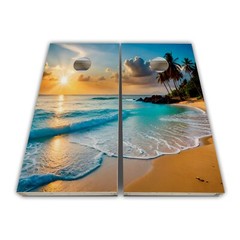 Beach Sunset Cornhole Board Wraps Skins Vinyl Laminated 3M