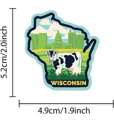 20Pcs Random American Cityscape Travel Aesthetic Waterproof USA States Stickers
