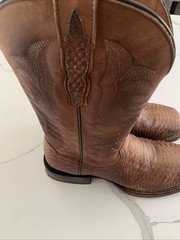 Men’s US 8M Dan Post Ka Python Print Leather Brown Western Cowboy Boots Preowned
