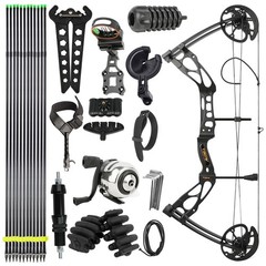 Archery Compound Bow Arrow Set 325fps 80% Let-Off 0-70Lbs Target Hunting LH/RH
