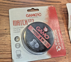 Lot 5 GAMO Match .177 Caliber 4.5mm Precision Pellets 7.56 Grain 500 Count Tins
