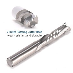 Spiral Router Bits Up Down CNC Compression Bit 1/4 inch Shank &Cutting Diamet…