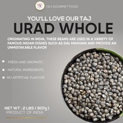 TAJ Urad Whole Dal | 2-Pounds | Black Gram