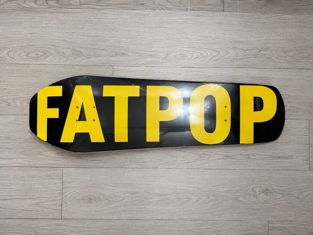 FATPOP Skateboard Deck Black/Yellow FATPOP Logo Graphic (Deck Only) coffin shape