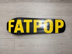 FATPOP Skateboard Deck Black/Yellow FATPOP Logo Graphic (Deck Only) coffin shape