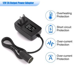 AC to DC Converter 12V 24W Car Cigarette Lighter Socket, 100-240V to 12V 2A A…