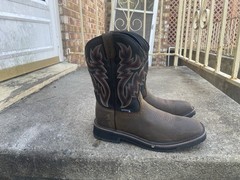 Wolverine Waterproof Brown Western Equestrian Boots with Decorative Stitching