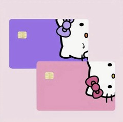 SANRIO HELLO KITTY PINK & PURPLE Credit Debit Bank Card Skin Cover SET LOT 2PCS