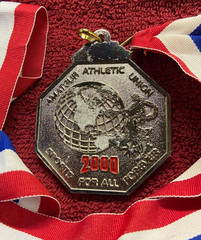 Amateur Athletic Union United States Medal Sport for All & Lanyard Slvr Tone M11