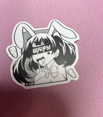 black and white lewd waifu stickers #5