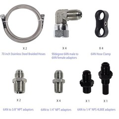 6AN 70″ Transmission Fluid Oil 70″ Transmission Fluid Oil Cooler Hose&Clamp