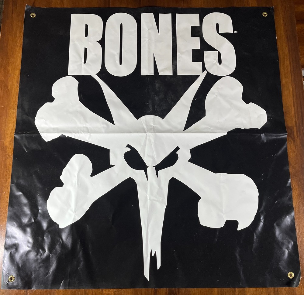 Vintage Y2K Powell Peralta Vato Rat Bones Brigade Skate Shop Vinyl Banner Black