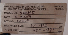 CMC Rescue Pro Series Sit Harness #202175 sz XL
