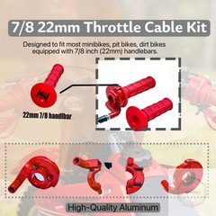 7/8 22mm Twist Throttle Accelerator Handle Grips for Pit Bike Mini Bike Throttle