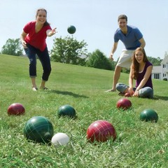 Bocce Ball Set 90mm Regulation Size – 8 Premium Resin Balls with Pallino, Car…