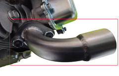 Short low profile Exhaust for tillotson 212, Predator 212cc, Honda GX160 GX200