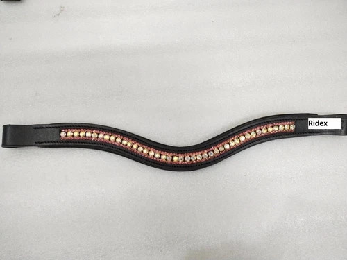 Ridex Designer Multi Crystal Horse Leather Browband For Bridle