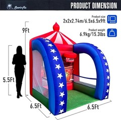 Inflatable Carnival Games 6.5×6.5x9FT Basketball Hoop with Blower