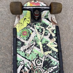 Vintage Sure-Grip International 80’s Skateboard Deck Kilroy Was Here Rasta Wheel