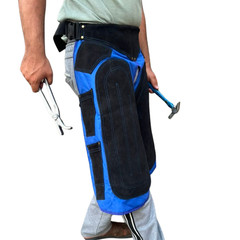 Leather Farrier Apron | Black Blue Hoof Trimming Chaps | Horseshoeing Protective