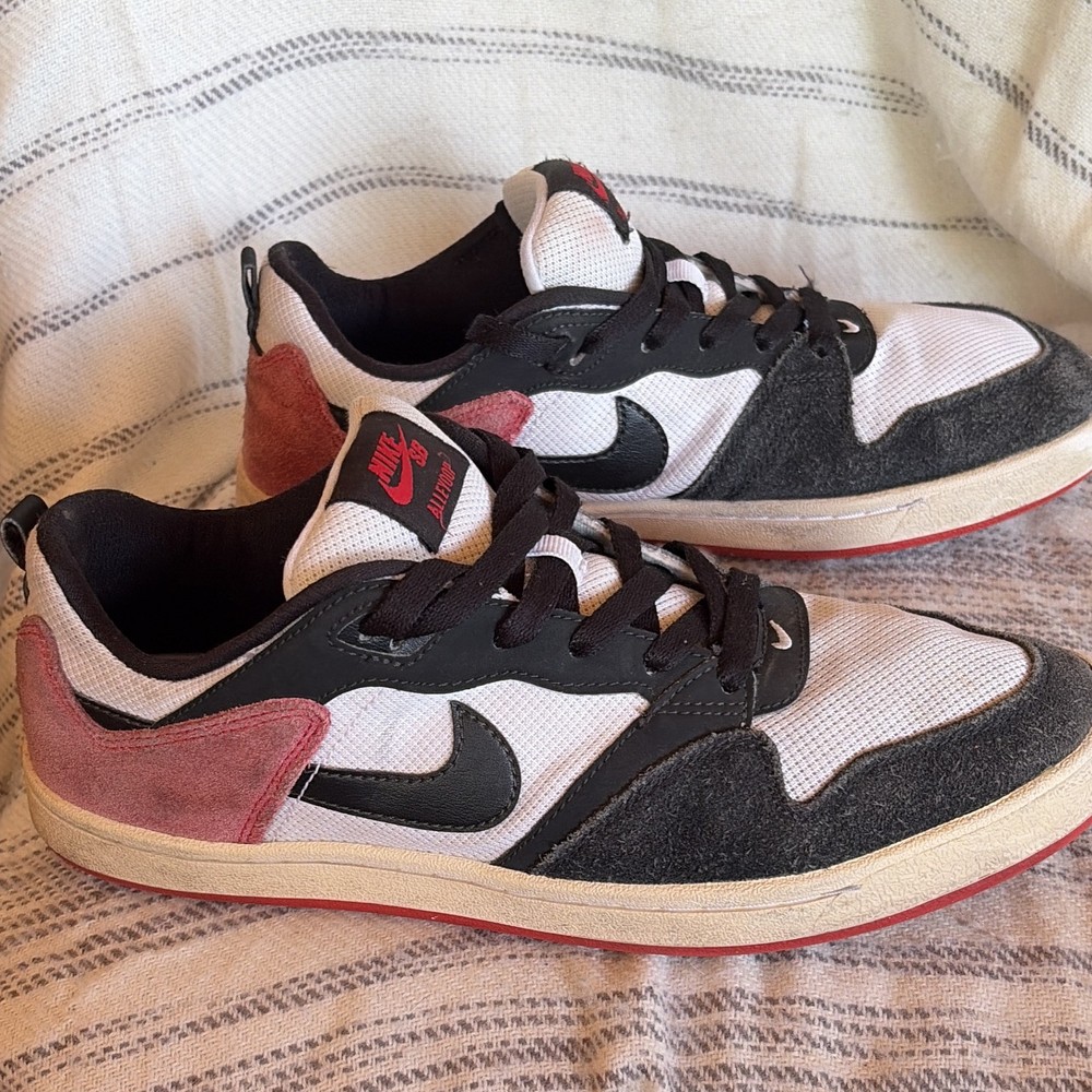 Nike SB Alleyoop “black toe” Skateboarding Shoes Black/White/Red Men’s 8.5 D