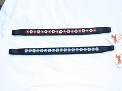 FSS Red Siam Aquamarine Blue FLOWER Rhinestone BLING Crystal Padded BROWBAND NEW