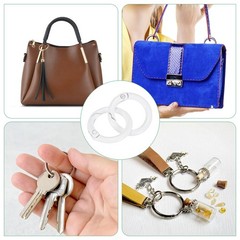 24-Pack Metal Spring O Rings, 5/8″ Zinc Alloy Keyring Buckle [White]
