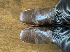 Dan Post Men’s Western Cowboy Boots Brown/Black Leather Square Toe 10D