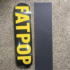 FATPOP 8.25 Skateboard Deck Black/Yellow FATPOP Logo Graphic