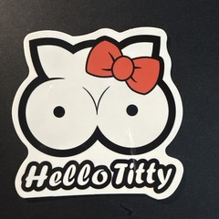 Hello Titty Adult Humor Sticker For Guitar Toolbox Ect GL38