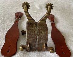 Bob BLACKWOOD Handmande Brass Mounted Men’s 1-1/4″ WIDE Band Working Ranch SPURS
