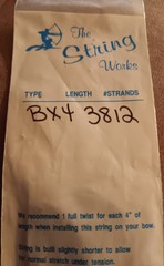 New The String Works Bow String Cable BX4 Black 38 in 12 Strands!