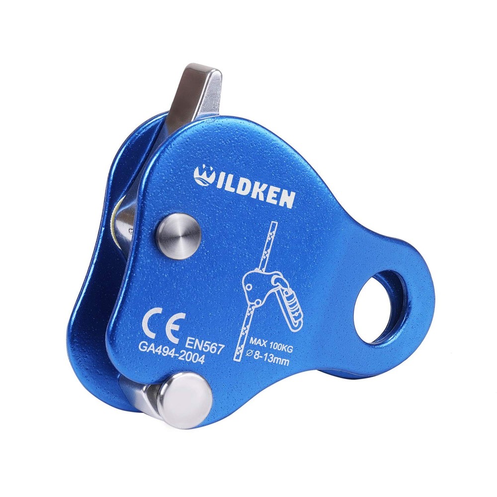 WILDKEN Climbing Ascender Fall Protection Belay Device 7.8 * 7.5 cm, Blue