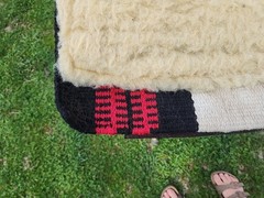 Showman Western Saddle Pad Wool/felt & Fleece 32 X 34 Black & Red EUC