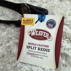 Weaver Back In Black Split Reins 5/8”x8’ New