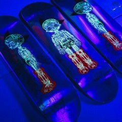 Astro Boy x Bait Skateboard Skate Deck 3 Piece Set Silver Glow in the Dark 🚚✅